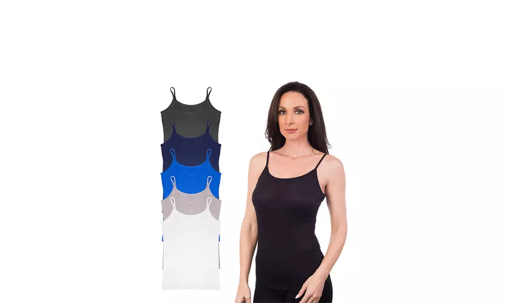 Agiato Womens' Basic Camisole 6-Pack (Neutral) XS-L - Primary Image
