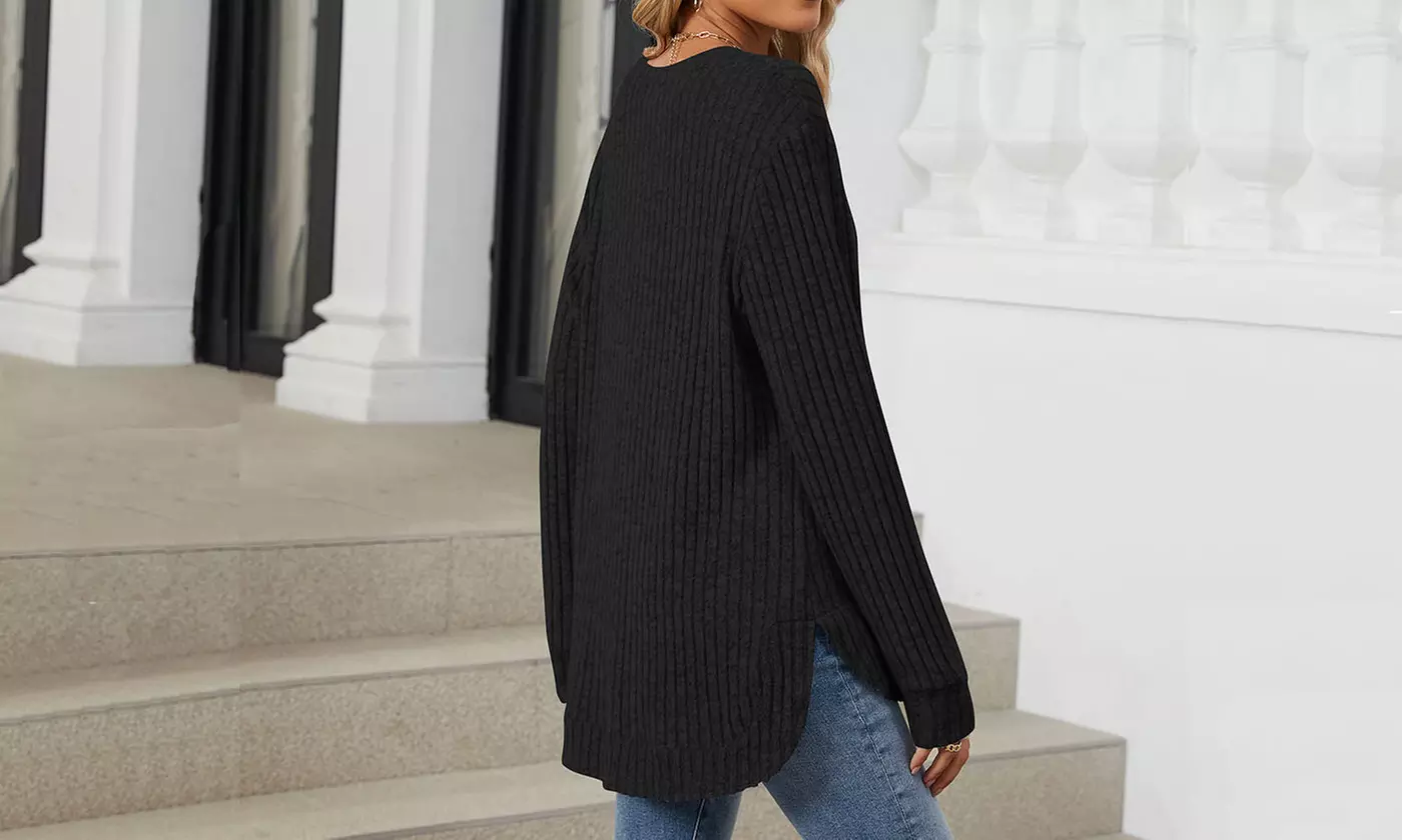 Women Fall Wintetr Casual Long Sleeve Tunic Sweaters Pullover Knit Jumper Tops