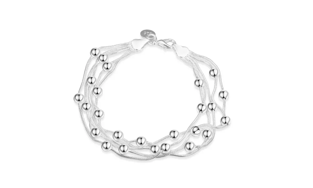 Sterling Silver Plated Bubble Bracelet by Jewelry Elements - Primary Image