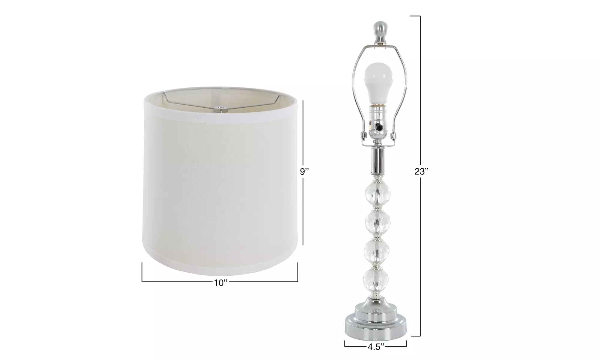 3 Piece Matching Faceted Crystal Table and Floor Lamp Set with Shades LED - Second Medium