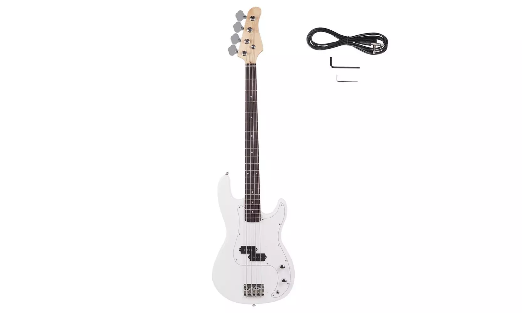 Beginner 4-Strings Electric Bass Guitar, White - Primary Image