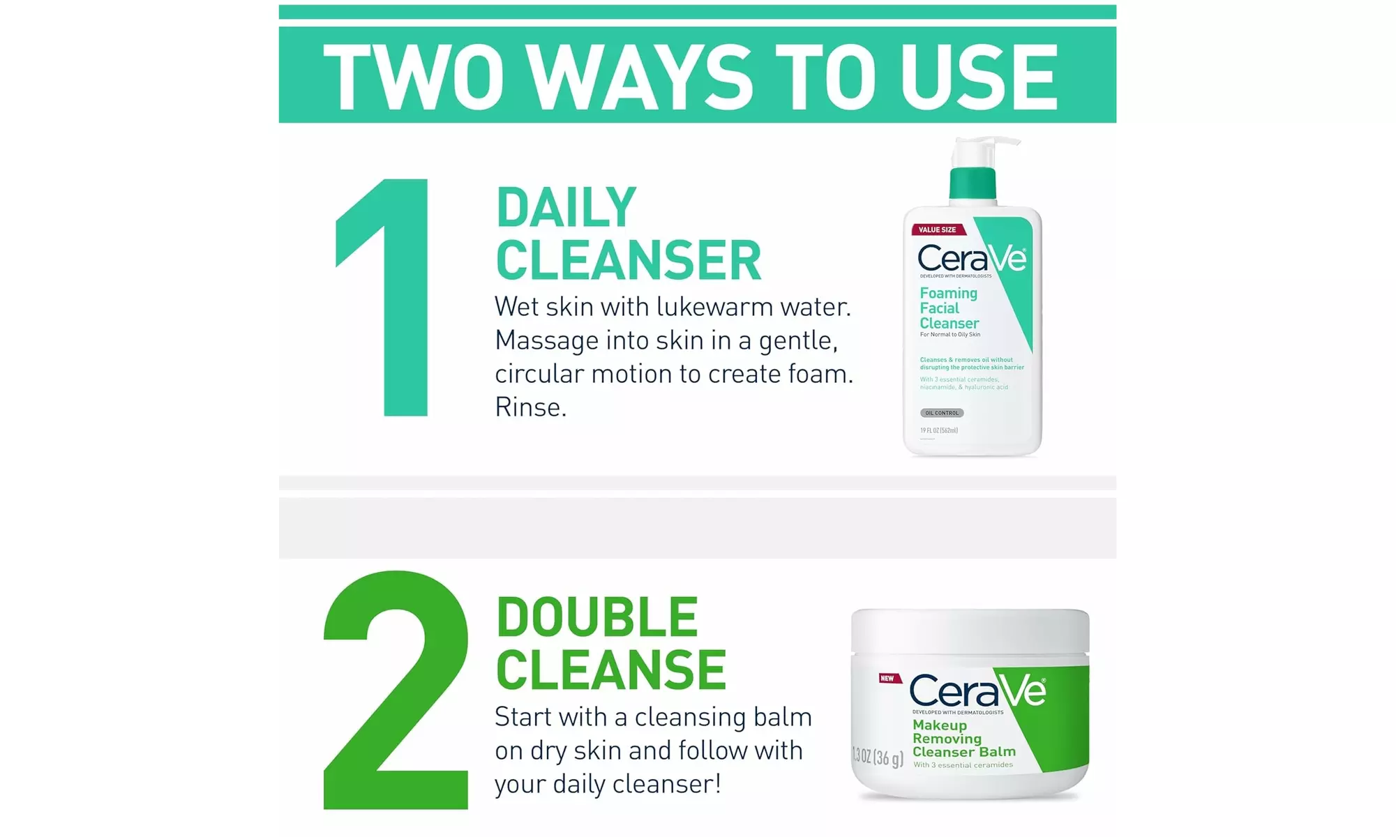 CeraVe Foaming Facial Cleanser, Daily Face Wash for Oily Skin 16oz 