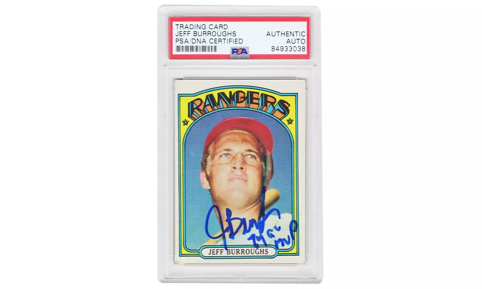 Jeff Burroughs Signed Rangers 1972 Topps Rookie Card #191 w/74 AL MVP -(PSA/DNA) - Primary Image