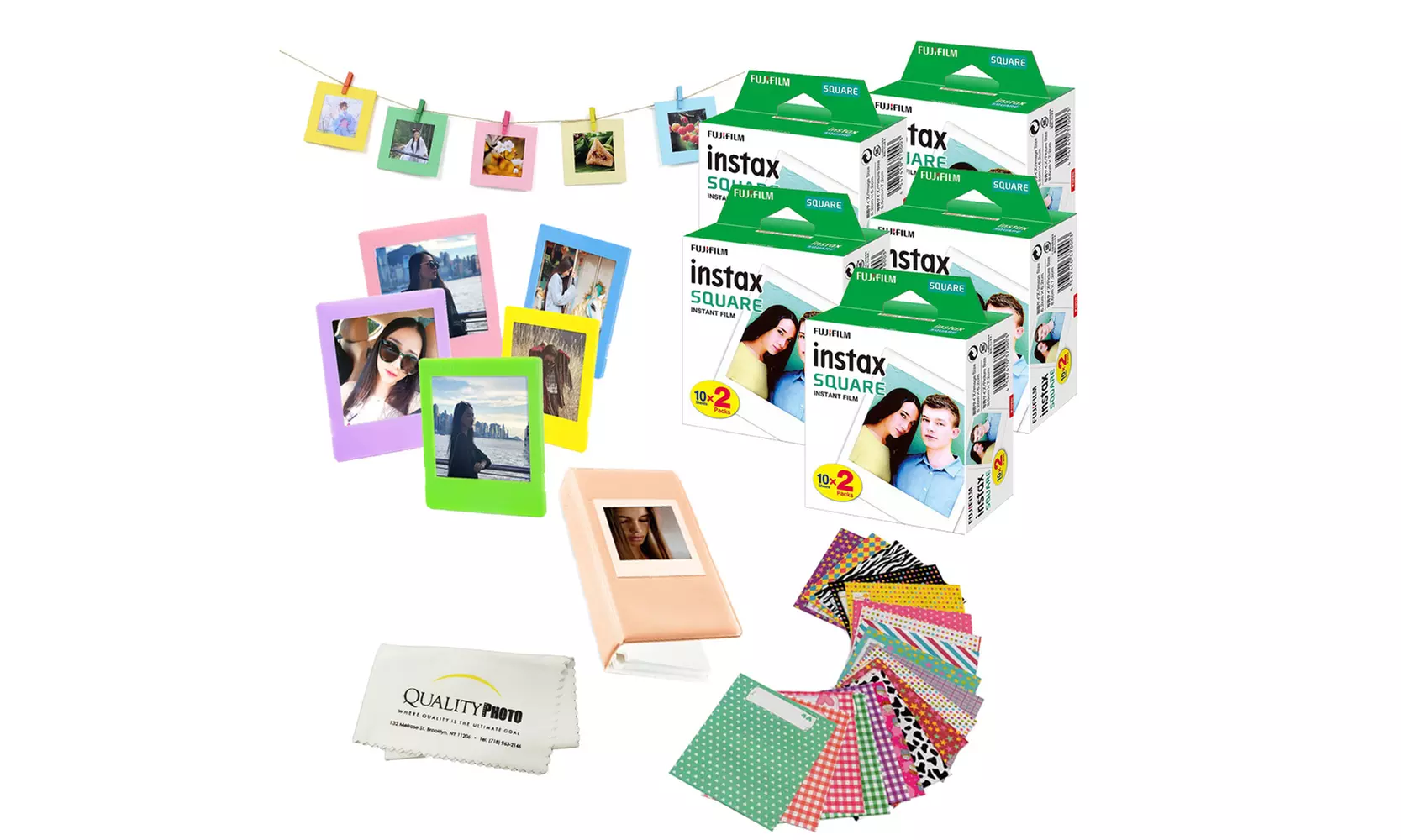 Fuji SQ6 Instax Square Accessory Bundle. Fuji Square Films and accessories - Primary Image