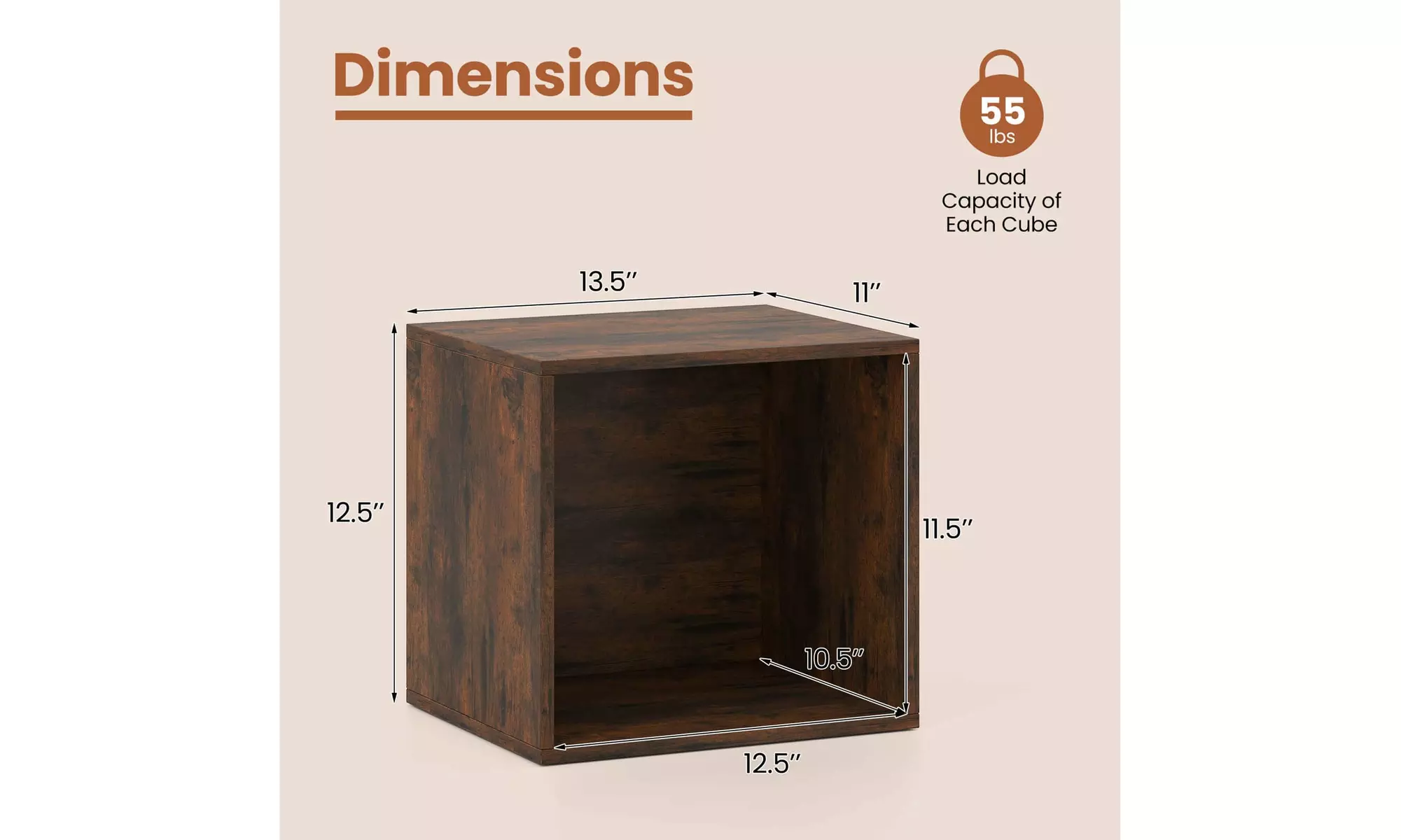 Costway Cube Storage Organizer Stackable Open Book Shelf for Small Space Storage