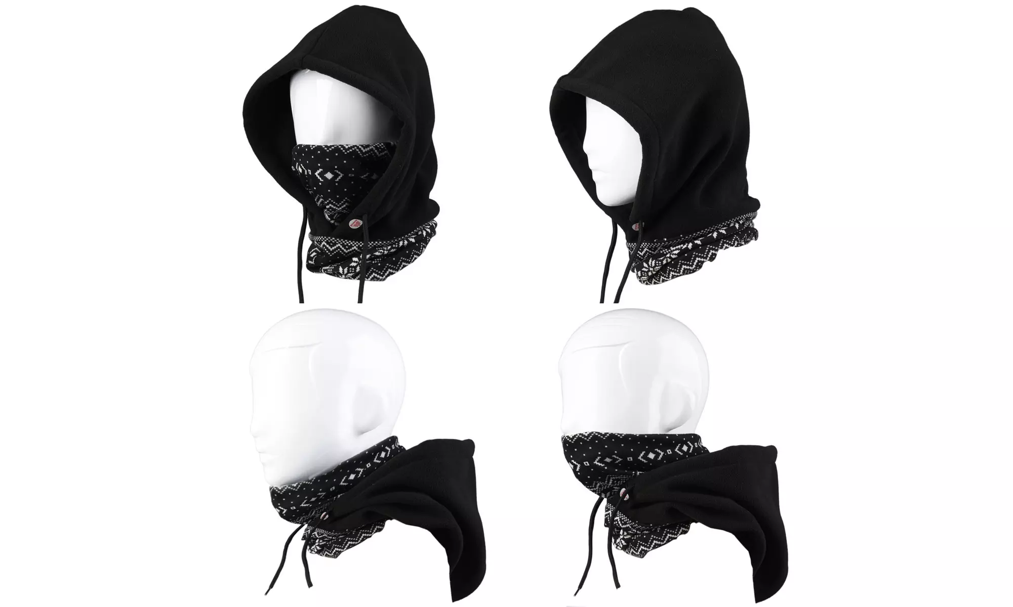 AHQ Extra Warm Face Cover Hood Mask Balaclava Fleece Hat Neck Warmer Black - Primary Image