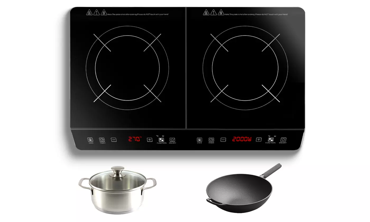 iMounTEK 4000W Dual Induction Cooktop Portable Double Burner with 9 Power Levels
