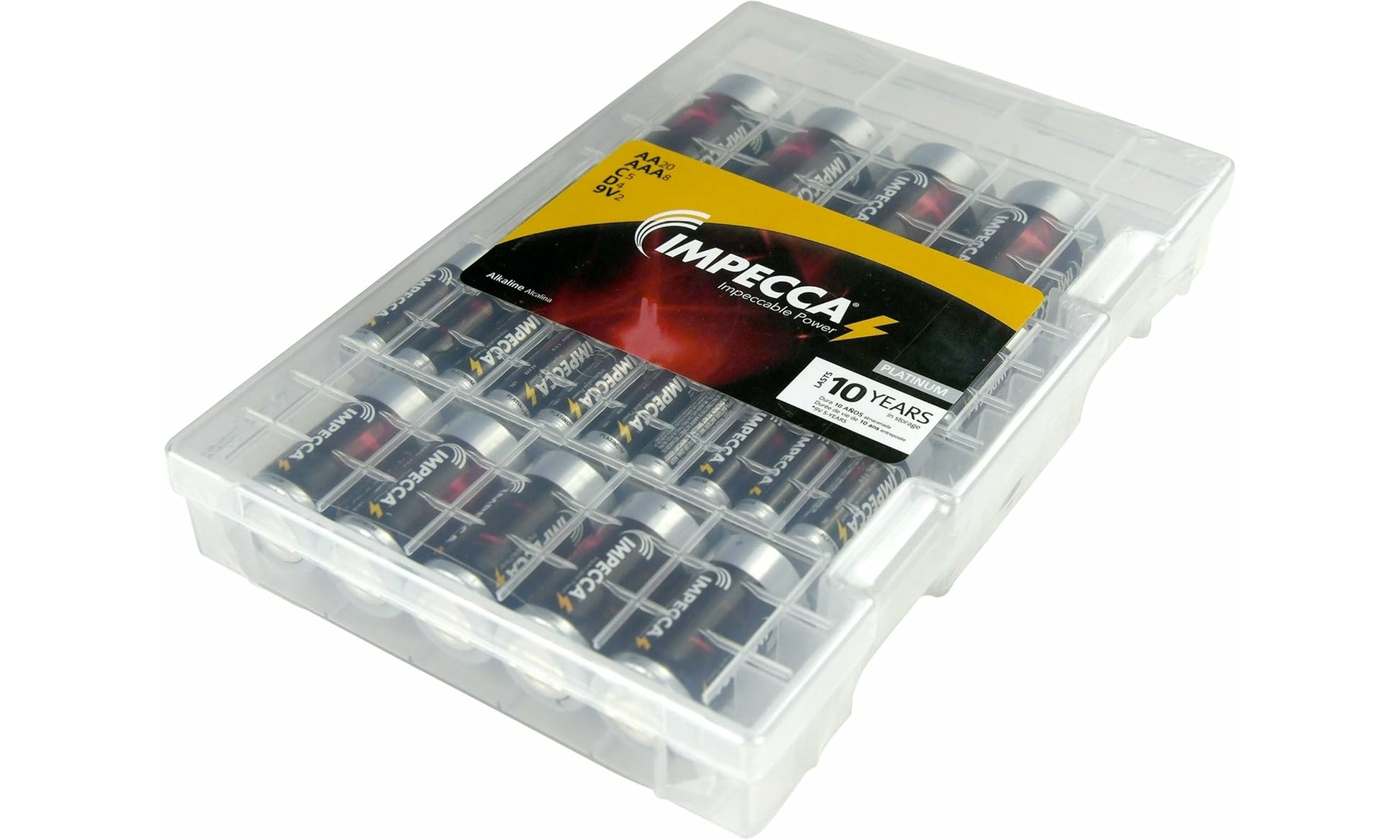 Impecca Super Alkaline Batteries AA-20 AAA-8 C-5 D-5 9Volt-2 Maximum Power