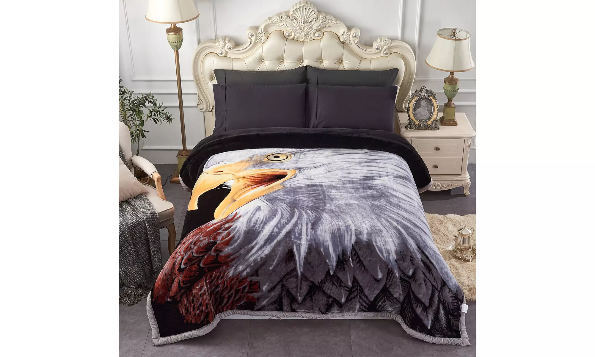 JML Heavy Fleece Blanket,2 Ply Printed Bed Blanket For King Size,85"x93",10Lb
