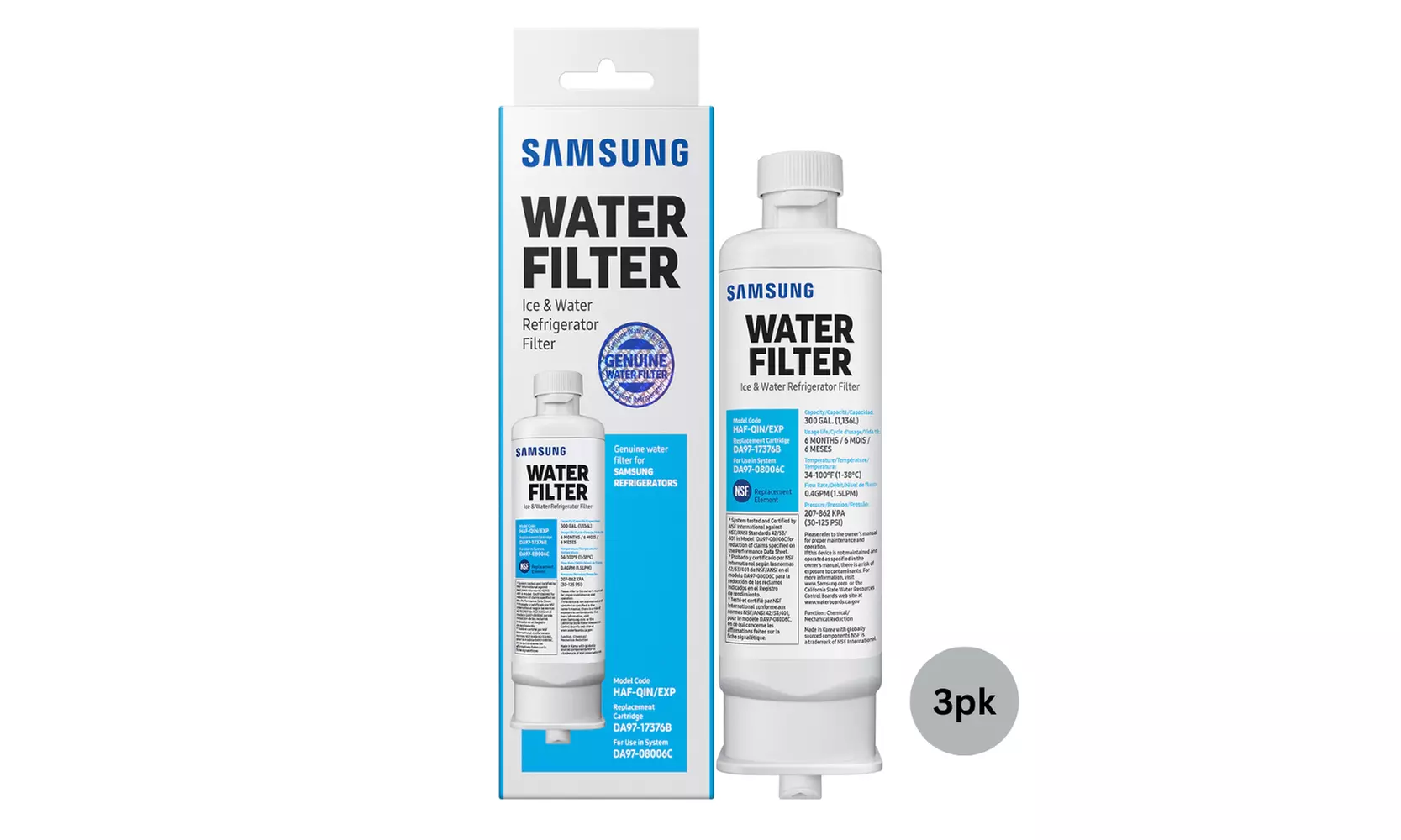 Samsung Water Filter for Refrigerator DA97 / 3Pack