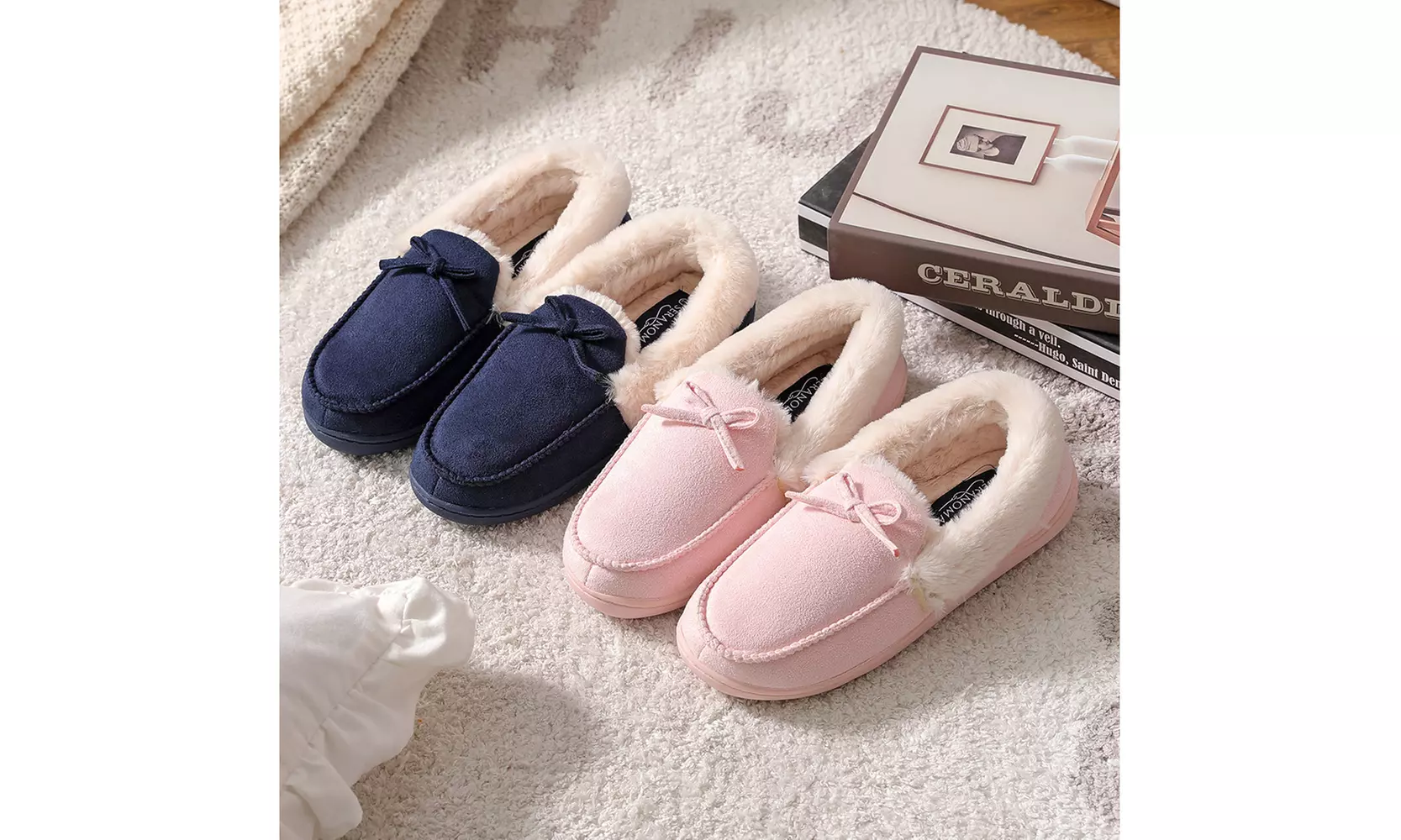 SERANOMA Women's Donna Lined Moccasin Slipper with Memory Foam - Primary Image