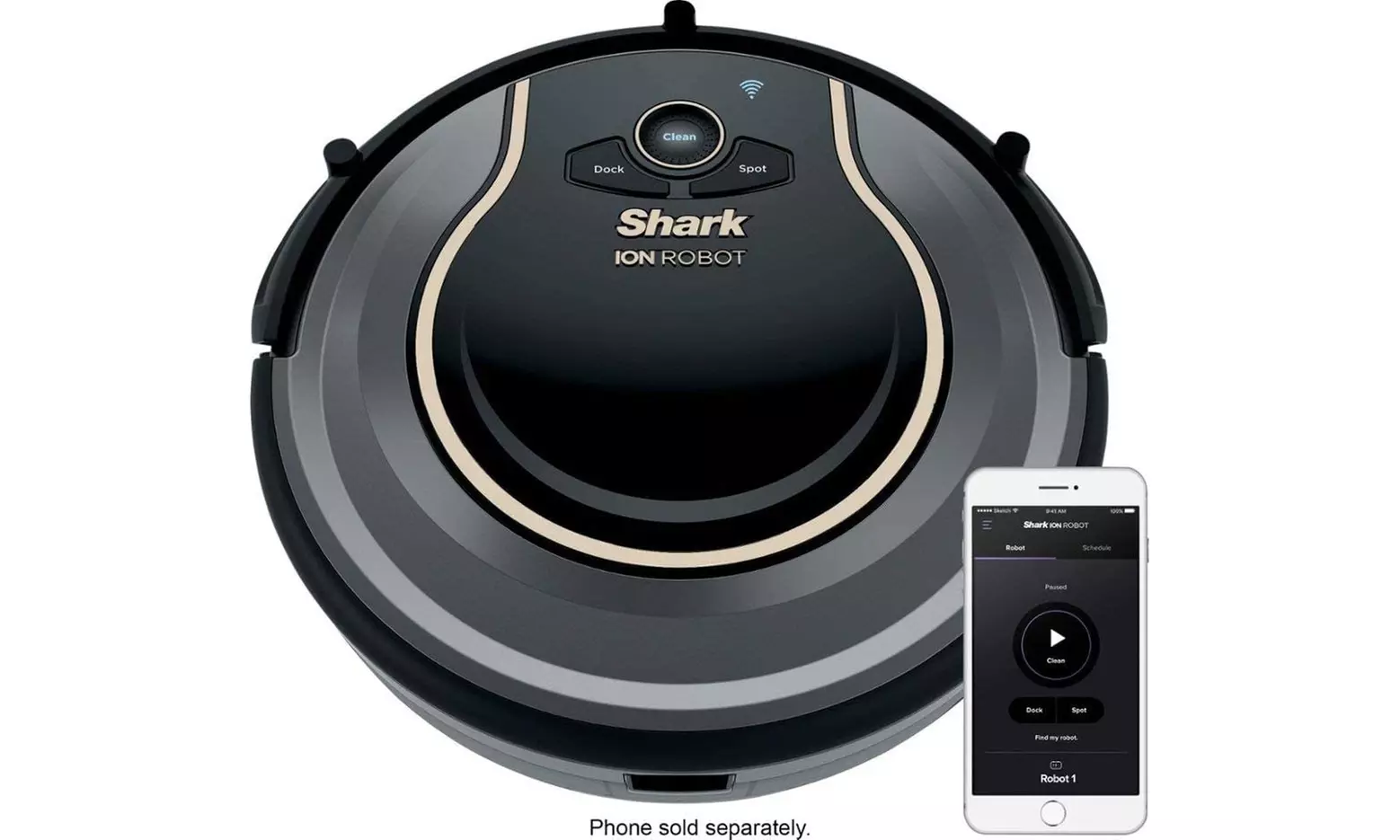 Shark RV750 ION Robot Vacuum Wi-Fi Automatic (Black) - Refurbished