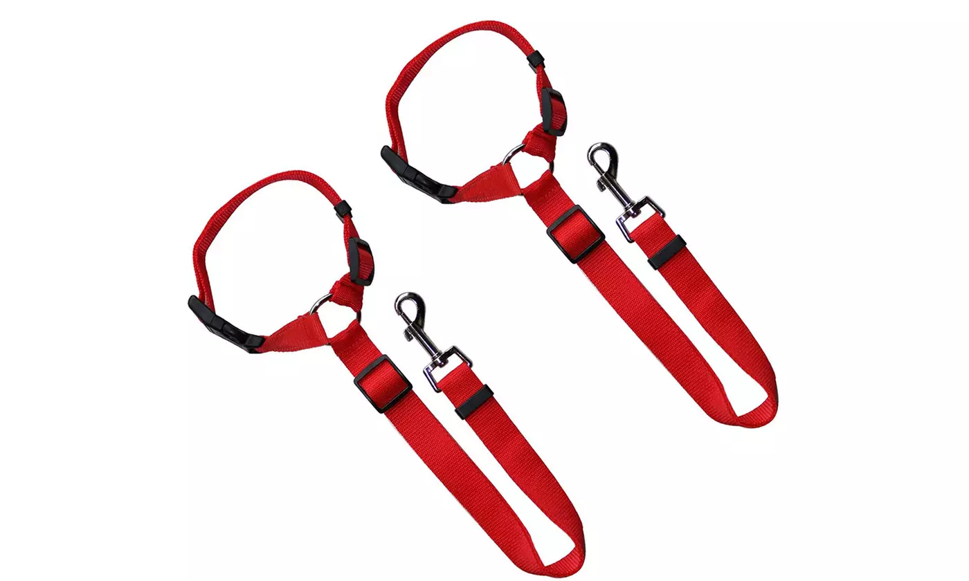 2-Pack Adjustable Pet Dog Cat Safety Leads Car Seat Belt Harness Seatbelt