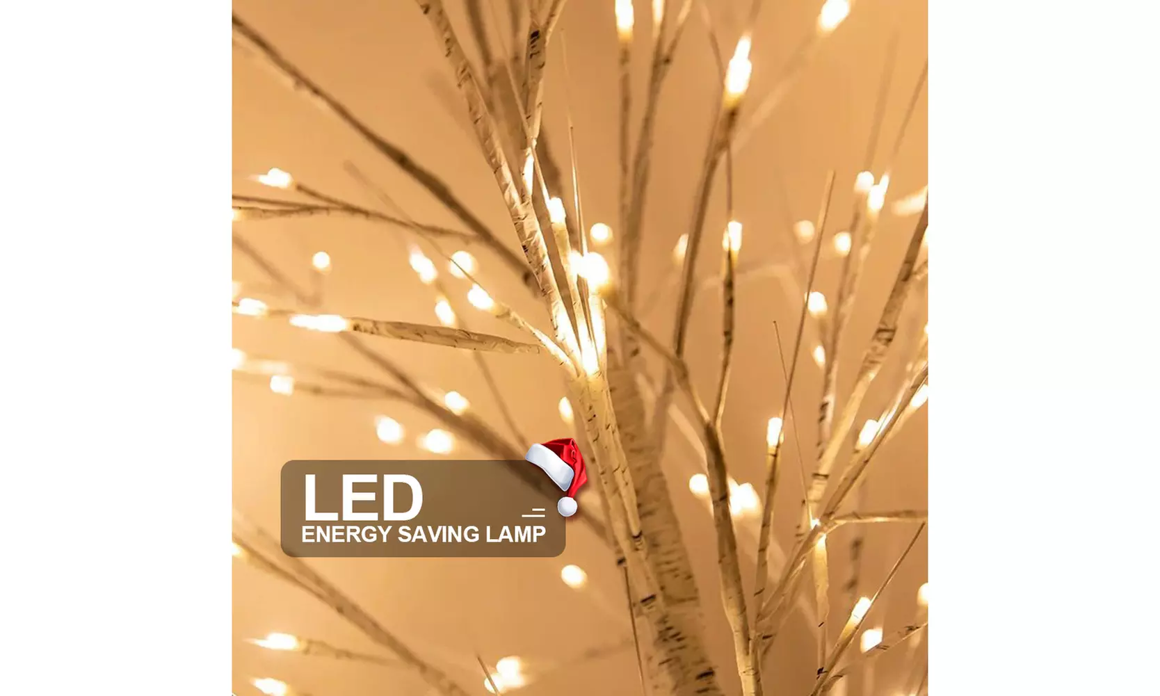 5FT Artificial White Christmas Tree with 72 LED Lights for Home Wedding Party - Second Medium