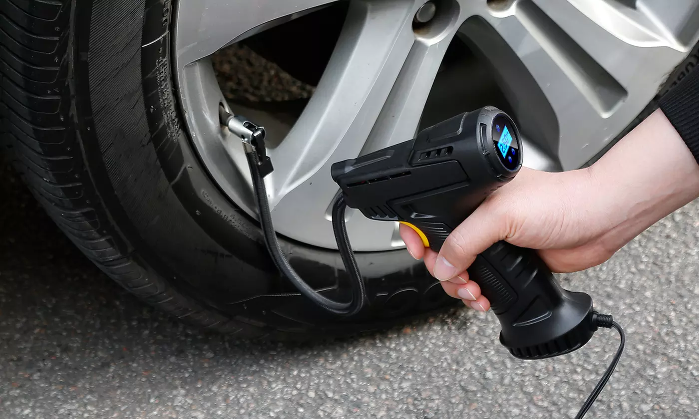 iMounTEK 12V DC Digital Handheld Tire Inflator Air Compressor Pump w/ LED Light