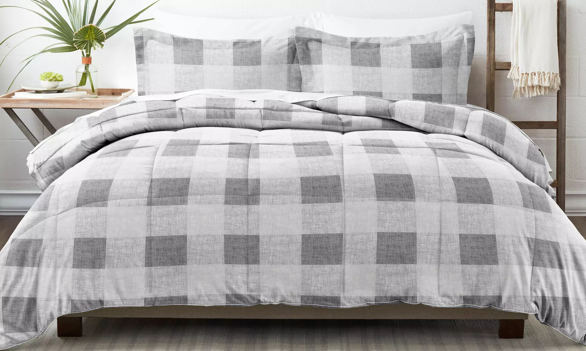 Reversible Comforter Set with Shams - Lightweight, 100% Hypoallergenic