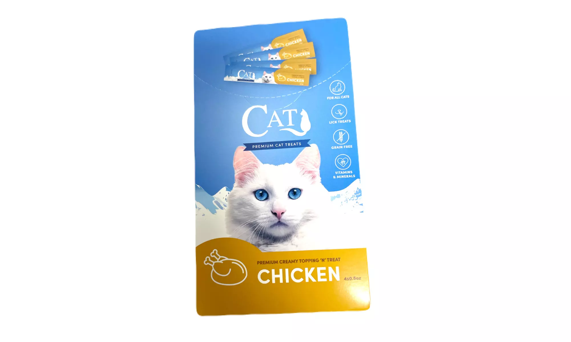 Cat by Scoochie Squeeze Up Cat Treat Chicken or Salmon 0.5 Ounce - 32 Pack