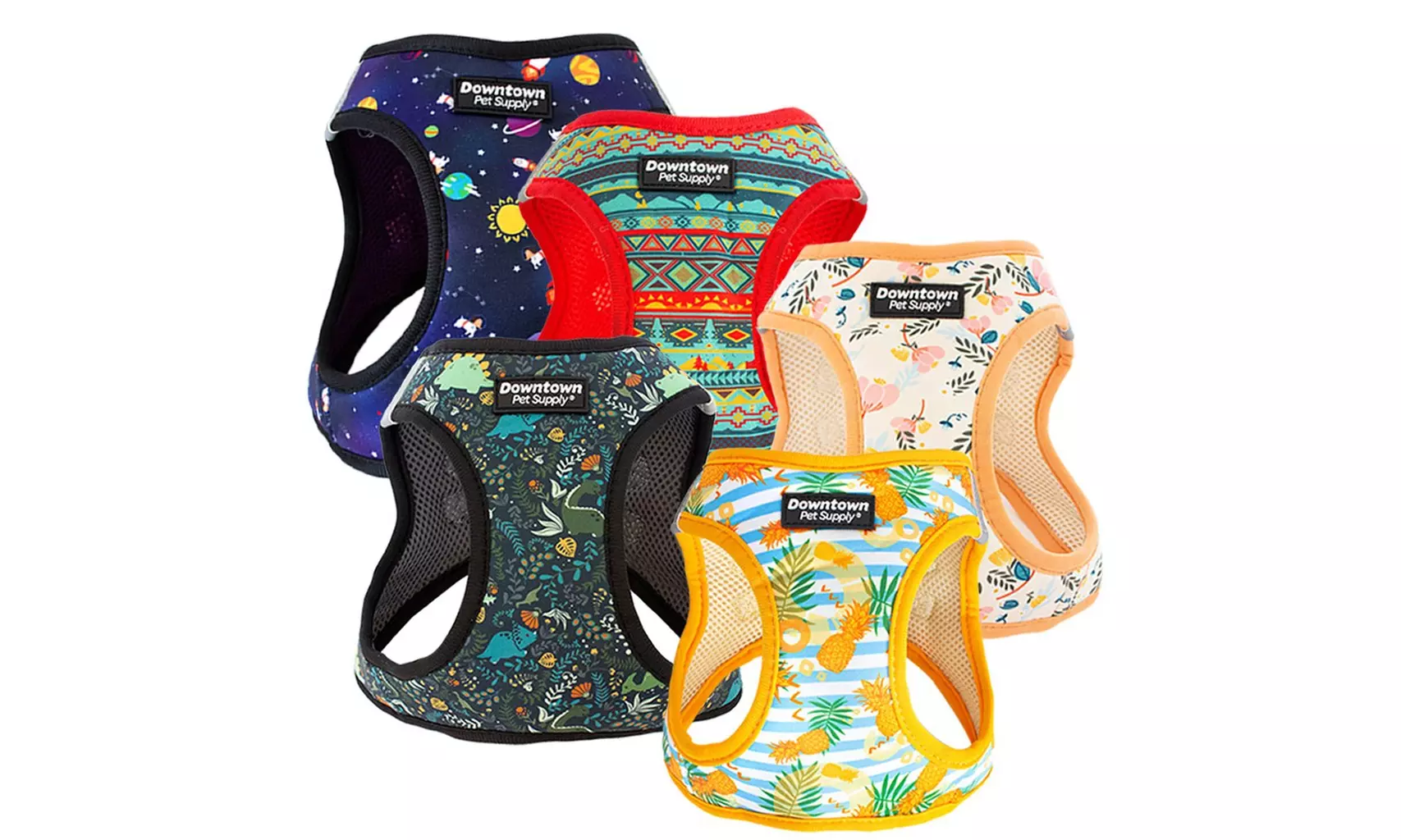 No Pull, Step in Adjustable Dog or Cat Harness with Fun Print Patterns - Primary Image