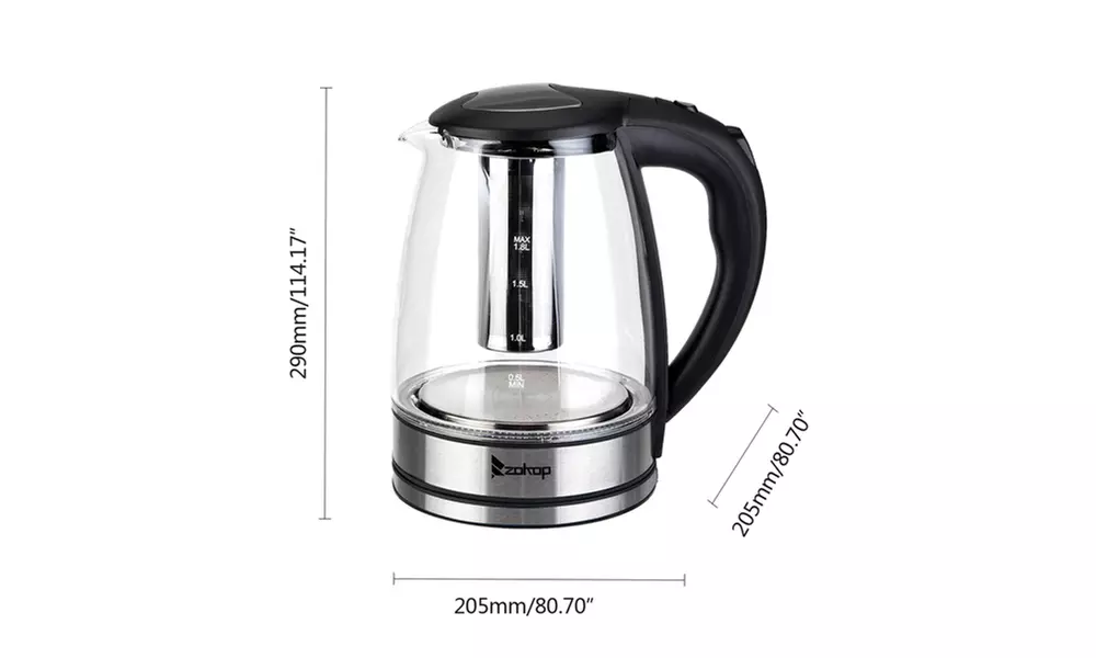 HD-1861-A 110V 1500W 1.8L Electric Glass Kettle US Plug