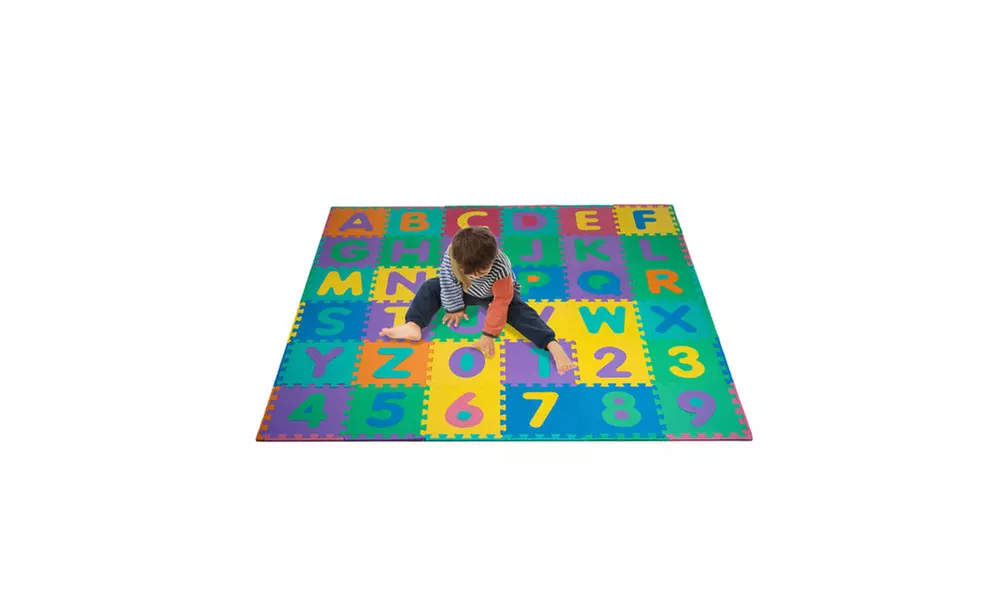 Foam Floor Alphabet and Number Puzzle Mat For Kids (96-Piece) - Primary Image