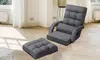 Foldable Floor Sofa Lounger with Armrests, Pillow and Massage Function