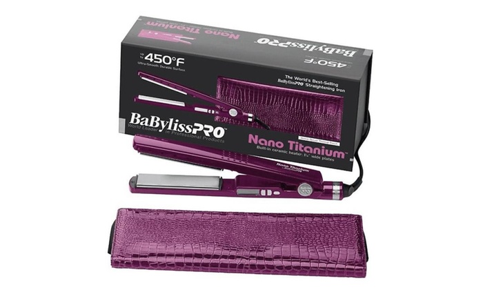 Babyliss Nano Titanium 1 1 4 Purple Led Hair Straightener Flat