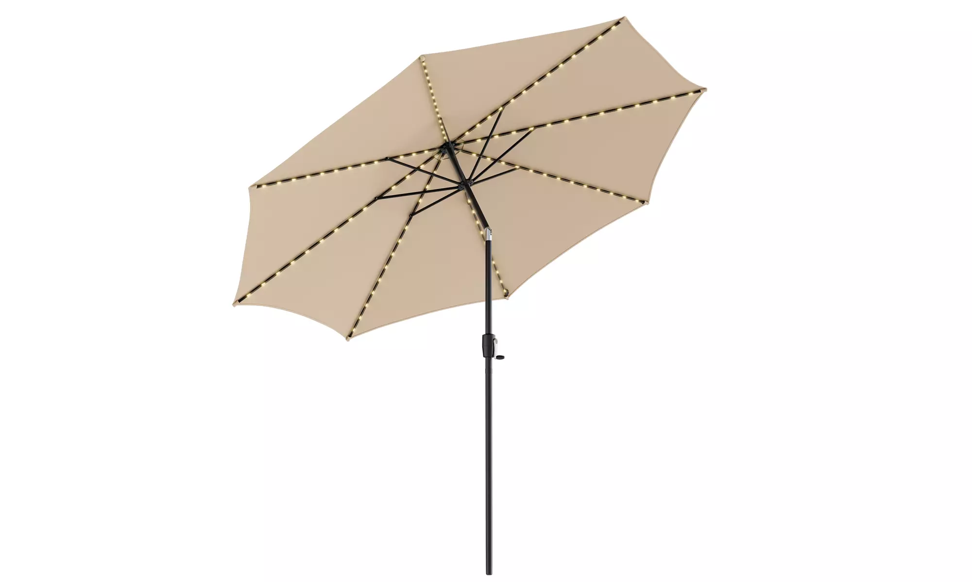 Costway 10 FT LED Solar Lighted Patio Umbrella With Crank Tilt