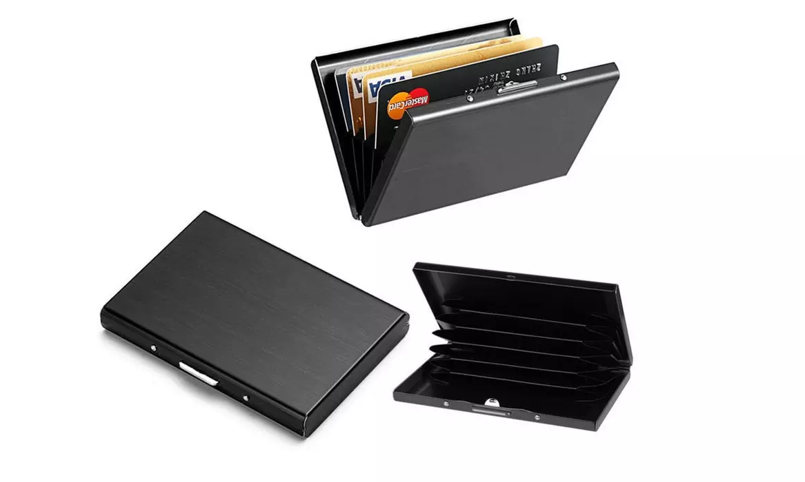 Credit Card Slim Money Travel Wallet Men Stainless Steel RFID Blocking - Primary Image