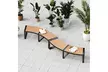 Costway Backless 2-Person Patio Curved Bench with Slatted Seat and Metal Legs - Second Medium