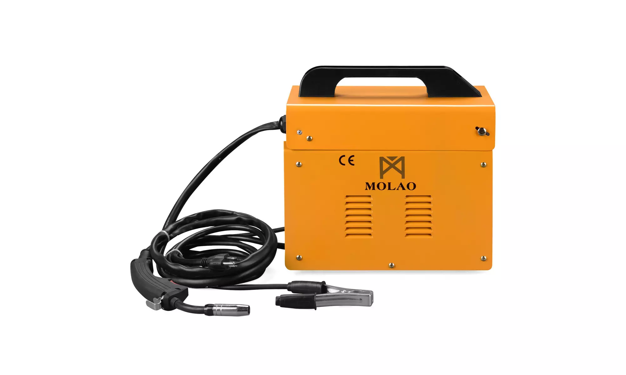 130 MIG Welder Flux Core WIre Automatic Feed Welding Machine Free Mask Orange - Primary Image