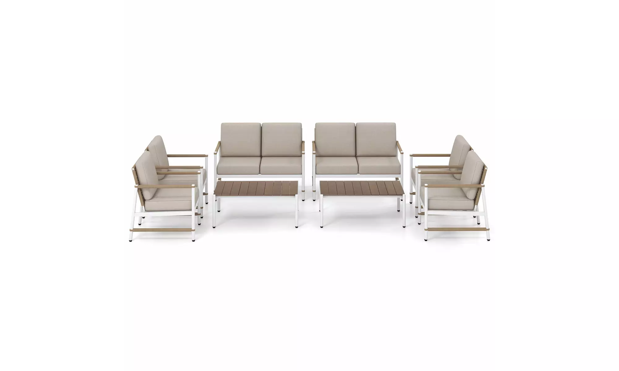 Costway Modern Bistro Set Set with Thick Cushions and Coffee Table 