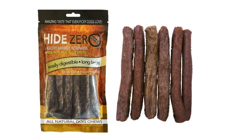 Hide Zero - A Rawhide & Bully Stick Alternative - 6 Inch 6 Pack - TOP Item Brown 6 Inch Hide Zero