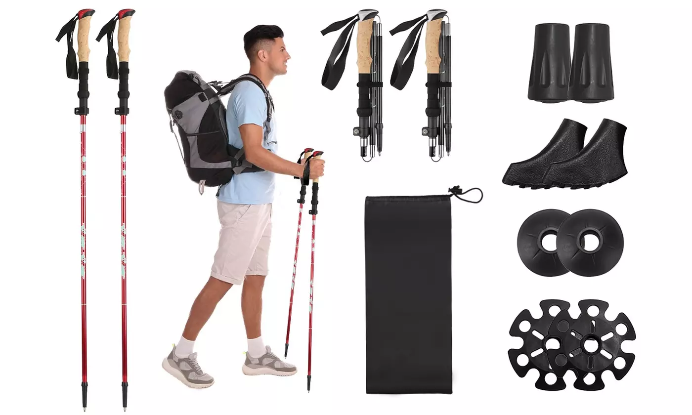LakeForest Pack of Two Aluminum Adjustable Trekking Poles