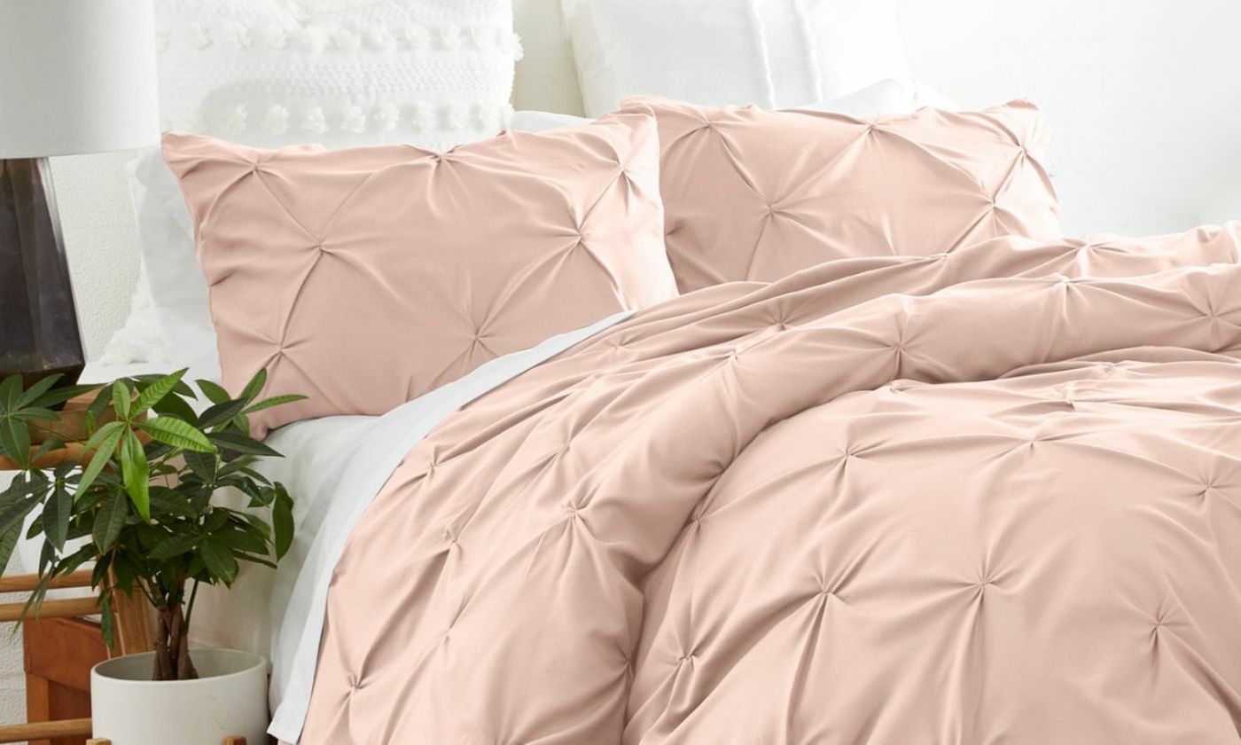 Home Collection Premium Ultra Soft 3 Piece Pinch Pleat Duvet Cover Set