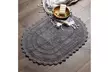 Ultra Soft Spa Cotton Crochet Oval Bath Mat , 21 x 34" - Gray - Second Medium