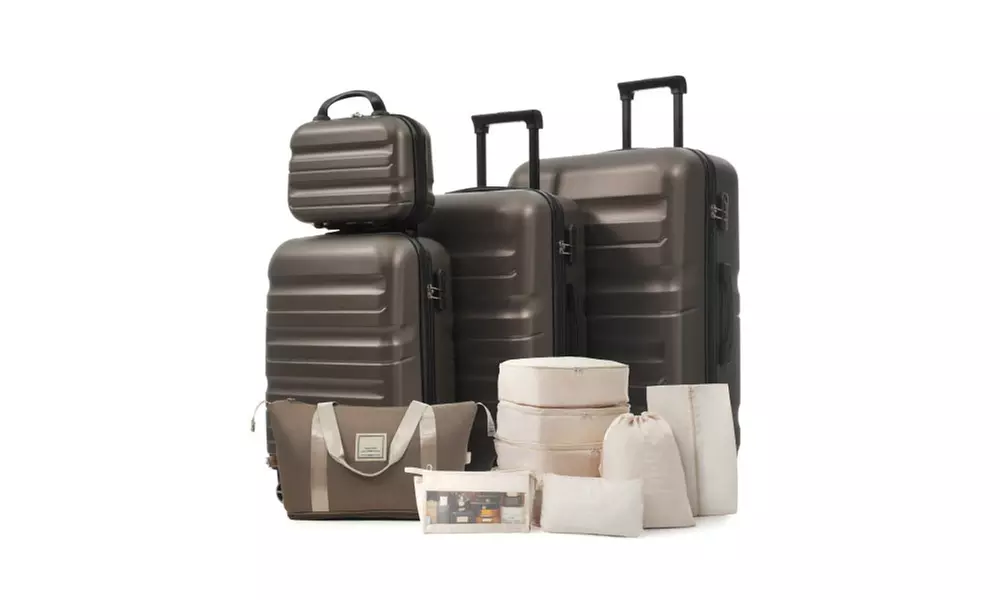 4 Piece Luggage Suitcase Set - Expandable Travel Luggage with 4 Packing Cubes