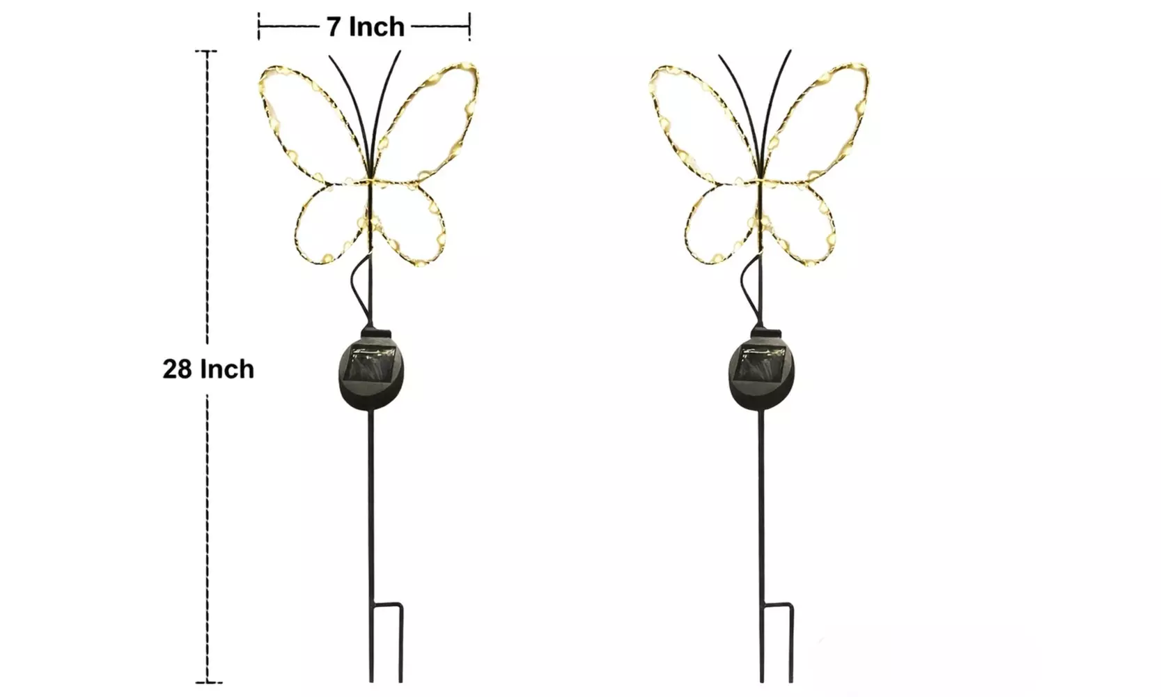 Outdoor Solar Powered LED Decorative Garden Stake Light (Set of 2) - 5 Options