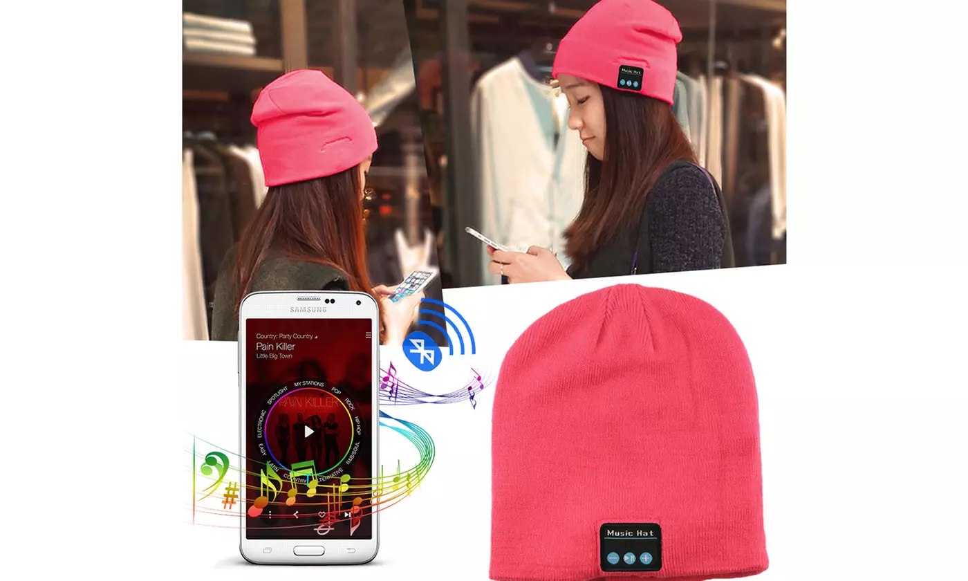 Wireless Bluetooth Beanie Knit Hat Headset Earphone Music Speaker Cap