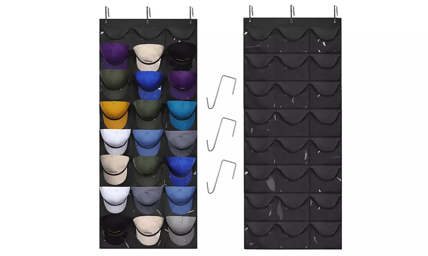 Hat Rack Organizer Baseball Holder 24 Deep Storage Pockets Door Wall Caps Stand