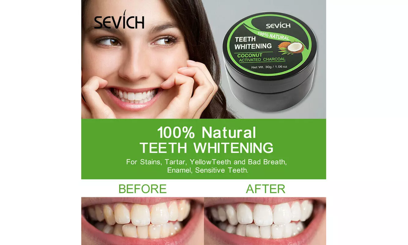 Sevich 100% Natural Pure Coconut Activated Charcoal Teeth Whitening Powder - Primary Image