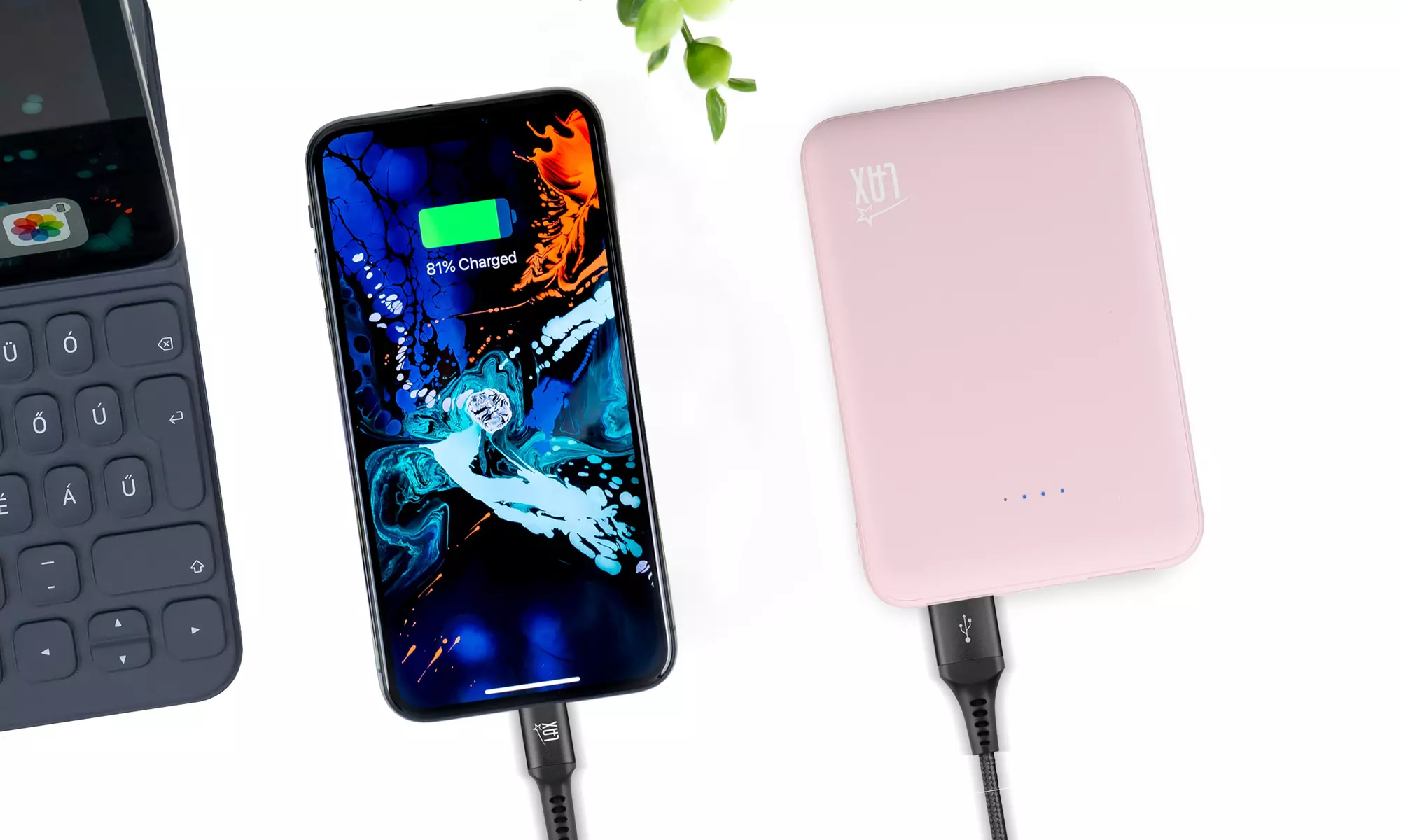 Rubberized Power Bank 6,000 or 12,000mAh LED Dual-USB