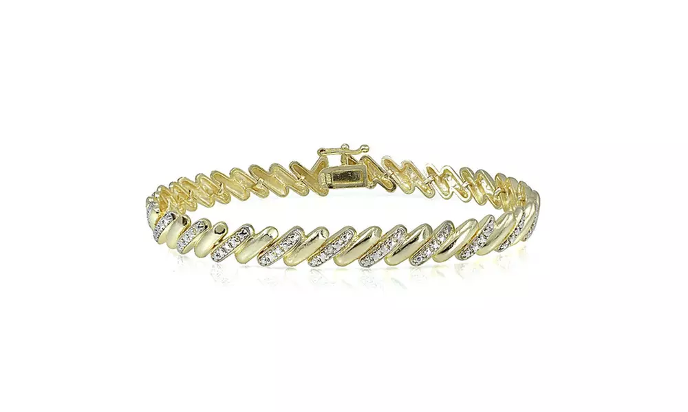 Genuine Diamond Accent San Marco Tennis Bracelet in Gold Tone - Primary Image