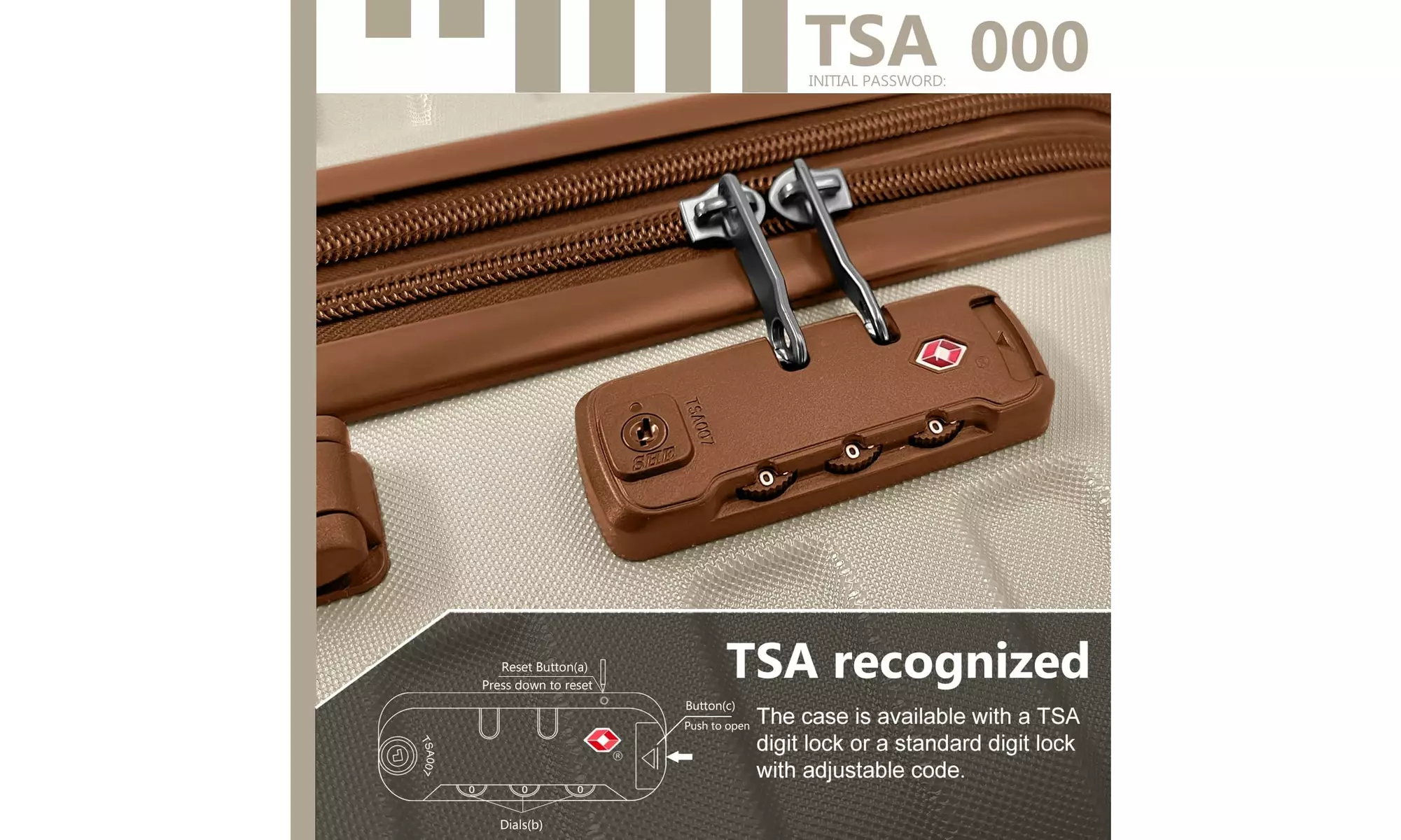 Six-Piece Luggage Set with Expandable Suitcases
