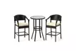 Costway 3-Piece Patio Rattan Bar Set Wicker Bar Height Armchairs and Round Table - Second Medium