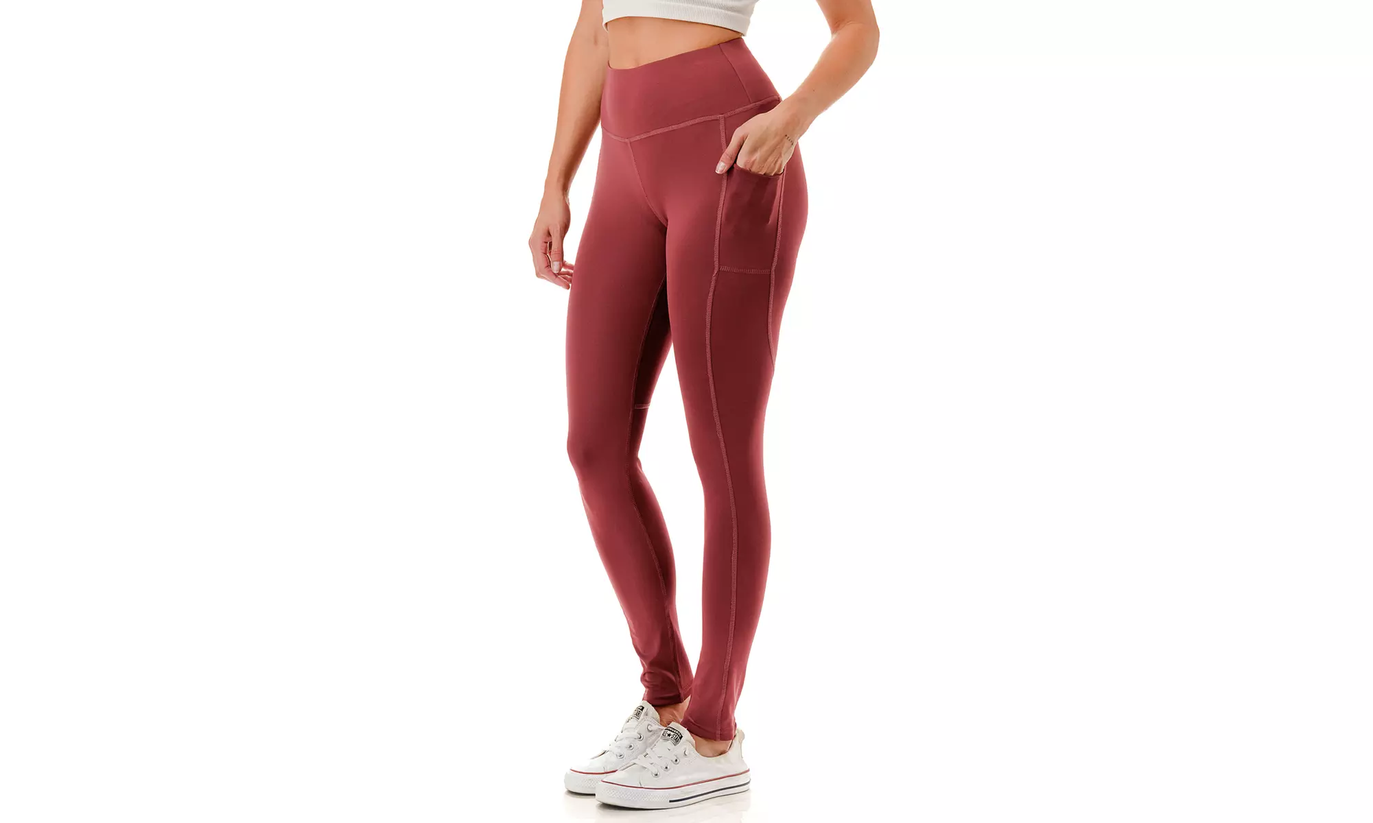 Women's High Waist Active Yoga Slimming Workout Leggings With Tech Pockets S-3XL