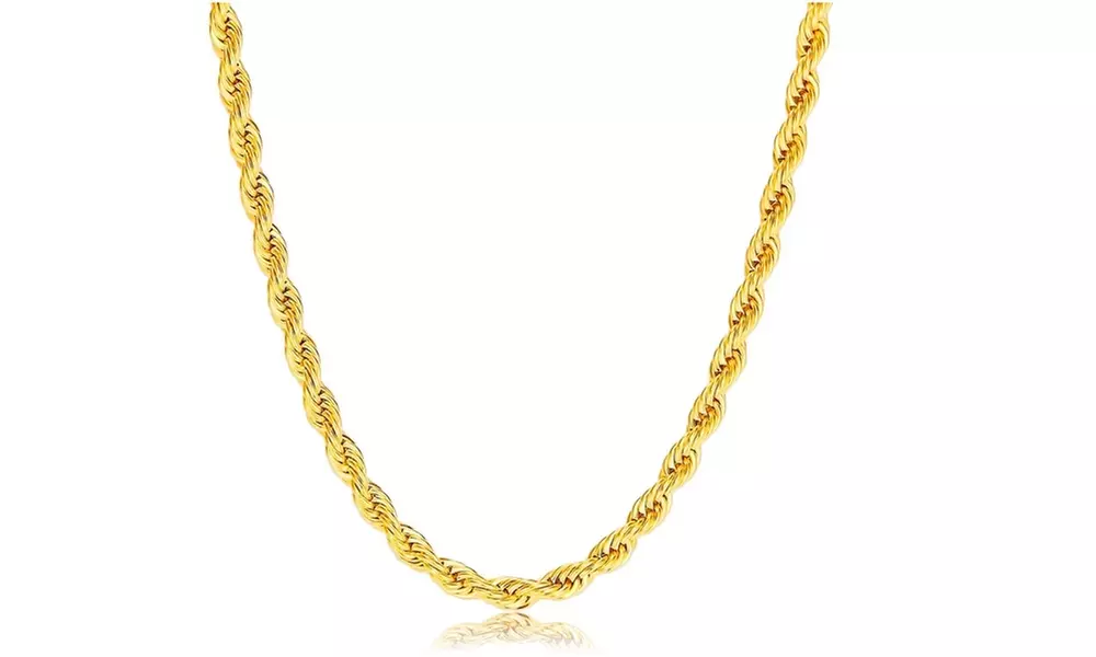 Men's 4MM Diamond-cut Rope Chain Necklace in 14K Gold by Moricci - Primary Image