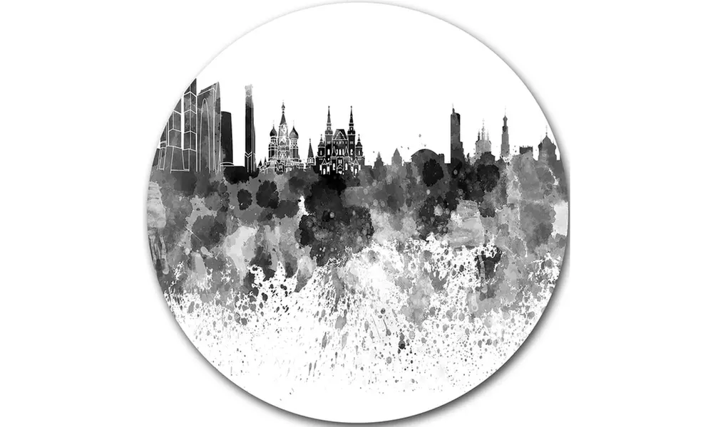 Moscow Skyline' Disc Cityscape Circle Metal Wall Art - Second Medium