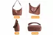 Women PU Leather Tote Slouchy Shoulder Hobo Bags - Second Medium