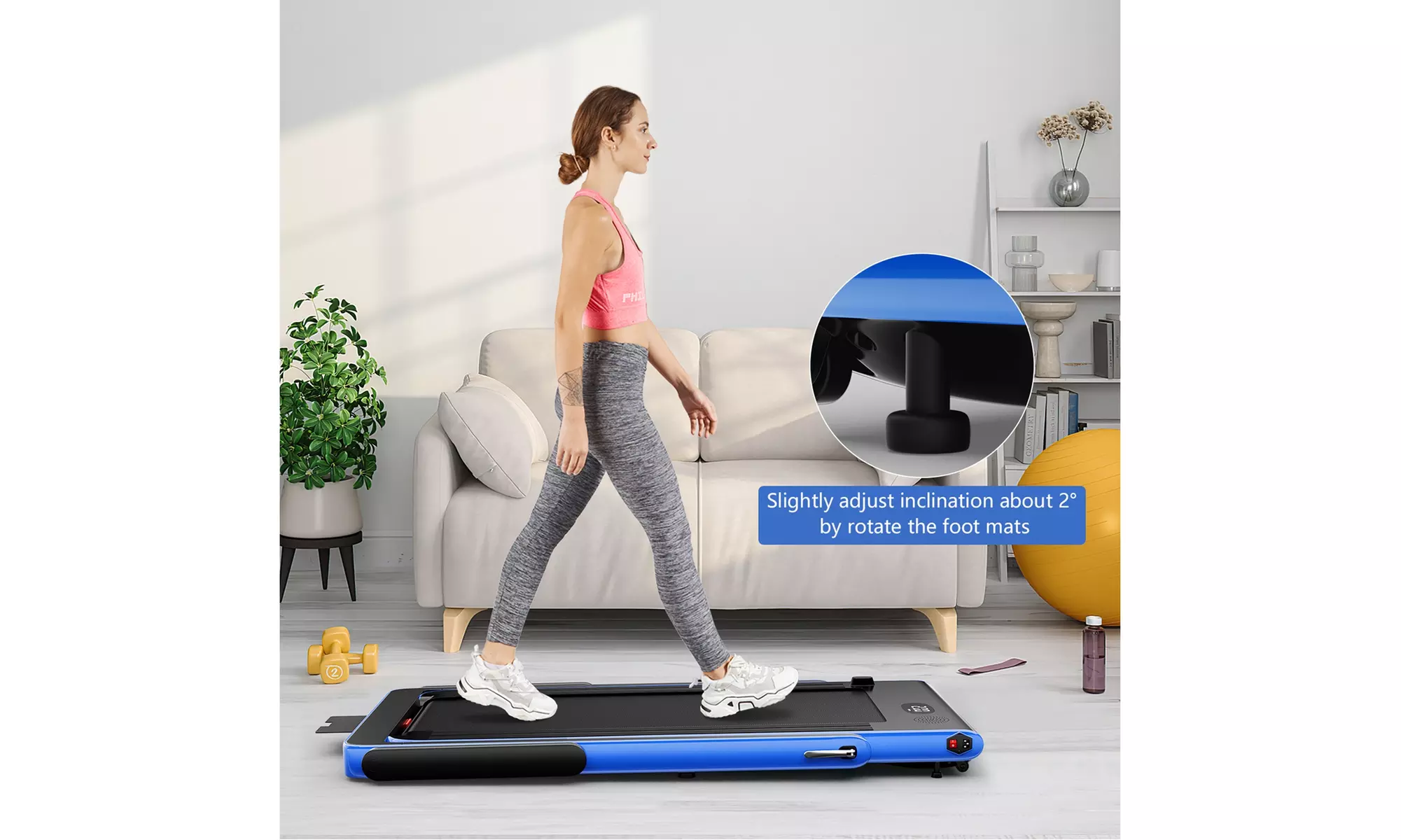 Superfit 2.25HP 2 in 1 Folding Treadmill Speaker Home Gym