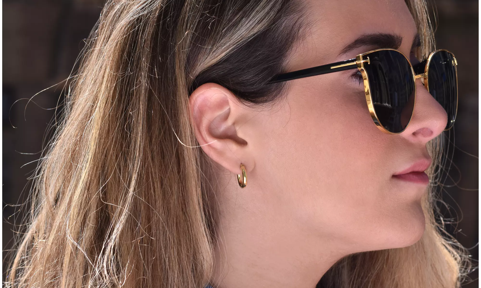 Sterling Silver 14k Gold Plated 3MM High Polished Hoop Earrings